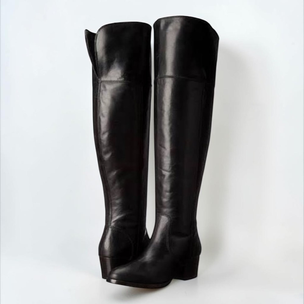 Frye Clara OTK Over The Knee Black Leather Boots Womens 8.5M - Picture 4 of 14